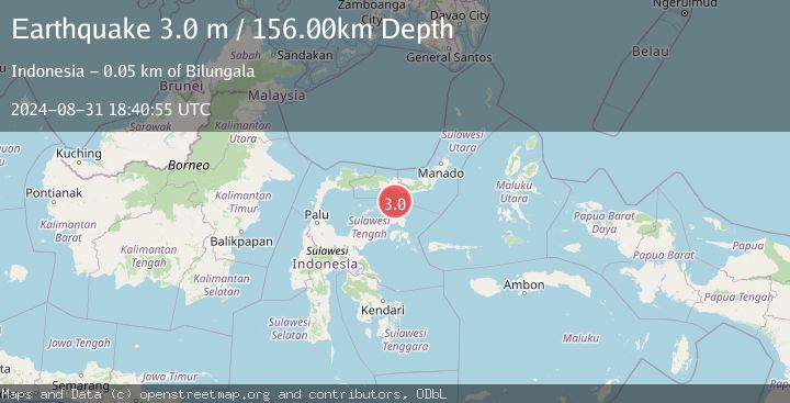 Map of SULAWESI, INDONESIA