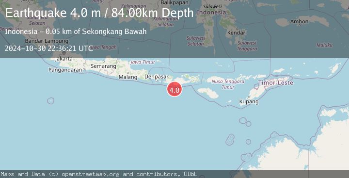 Map of LOMBOK REGION, INDONESIA