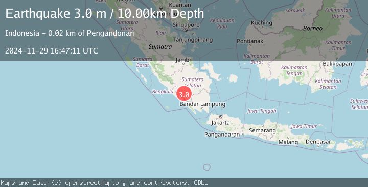 Map of SOUTHERN SUMATRA, INDONESIA