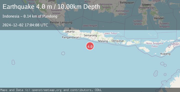 Map of SOUTH OF JAVA, INDONESIA