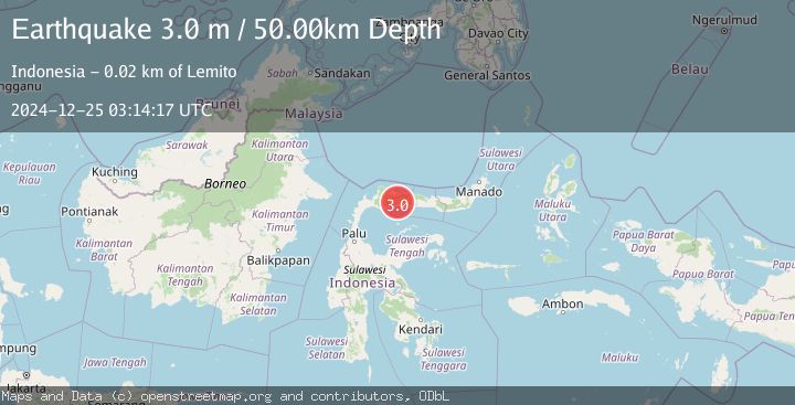 Map of MINAHASA, SULAWESI, INDONESIA