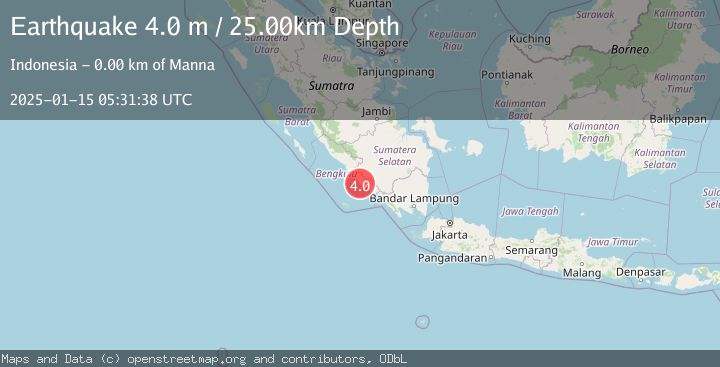 Map of SOUTHERN SUMATRA, INDONESIA