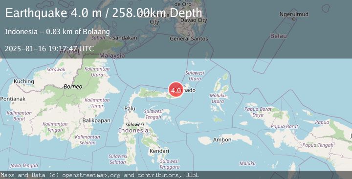 Map of MINAHASA, SULAWESI, INDONESIA