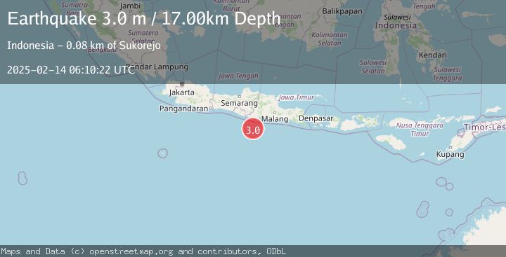 Map of JAVA, INDONESIA