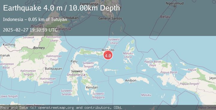 Map of MINAHASA, SULAWESI, INDONESIA