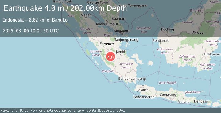 Map of SOUTHERN SUMATRA, INDONESIA