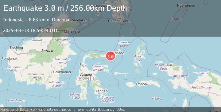 Map of MINAHASA, SULAWESI, INDONESIA