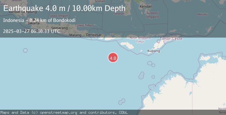 Map of SOUTH OF SUMBAWA, INDONESIA