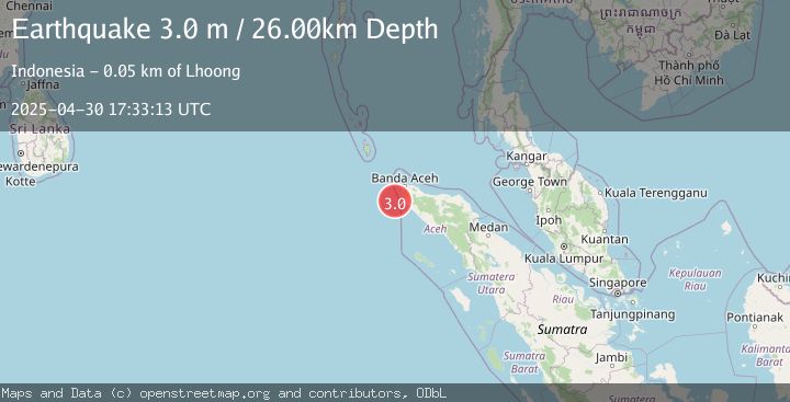 Map of OFF W COAST OF NORTHERN SUMATRA