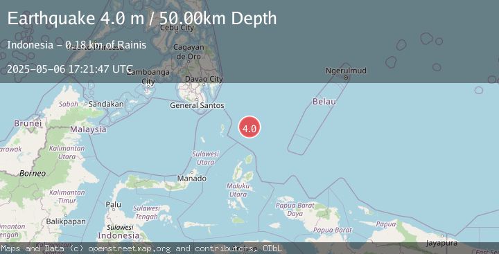 Map of NORTH OF HALMAHERA, INDONESIA
