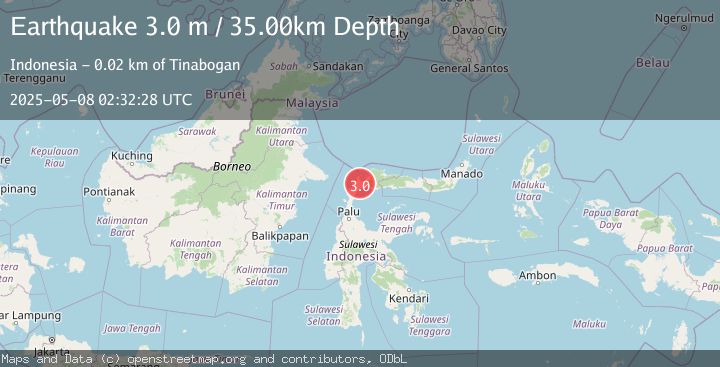 Map of MINAHASA, SULAWESI, INDONESIA
