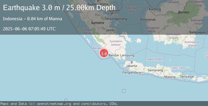 Map of SOUTHERN SUMATRA, INDONESIA