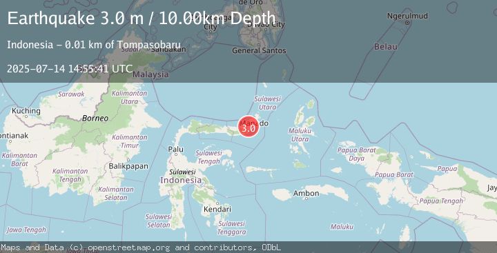 Map of MINAHASA, SULAWESI, INDONESIA
