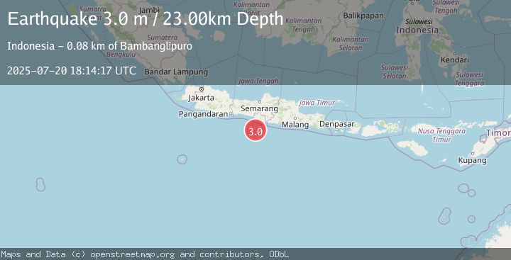 Map of JAVA, INDONESIA