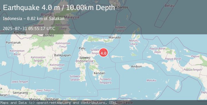 Map of SULAWESI, INDONESIA