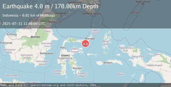 Map of MINAHASA, SULAWESI, INDONESIA
