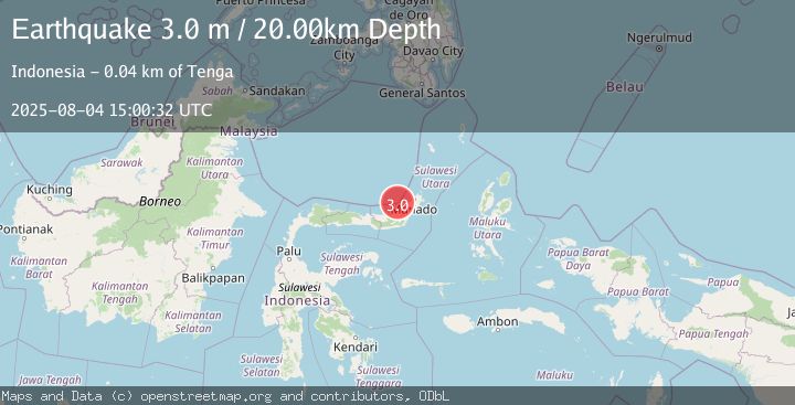Map of MINAHASA, SULAWESI, INDONESIA