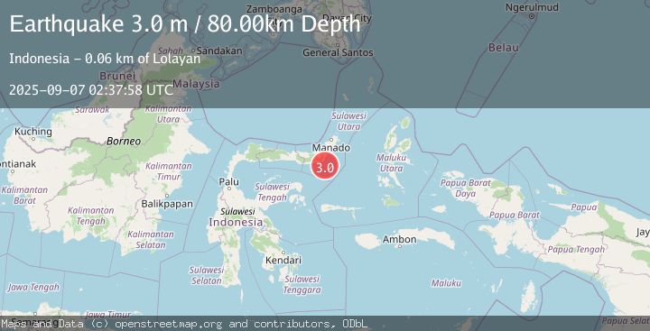 Map of MINAHASA, SULAWESI, INDONESIA