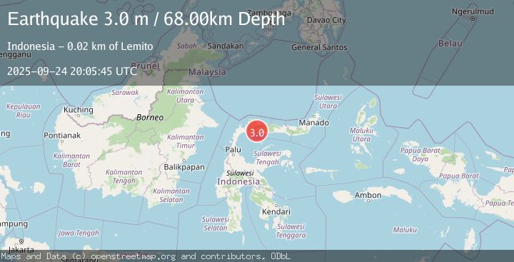 Map of MINAHASA, SULAWESI, INDONESIA