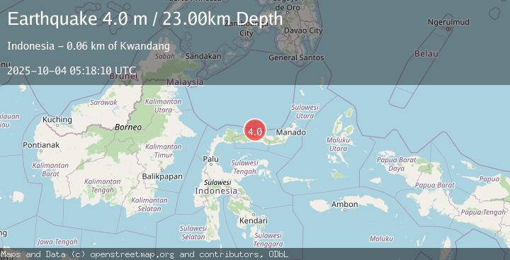 Map of MINAHASA, SULAWESI, INDONESIA