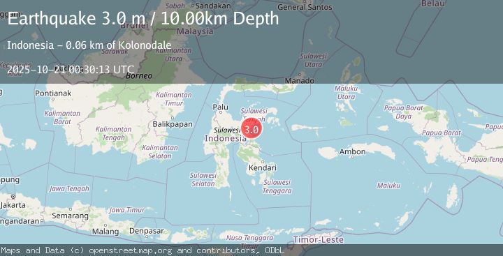 Map of SULAWESI, INDONESIA