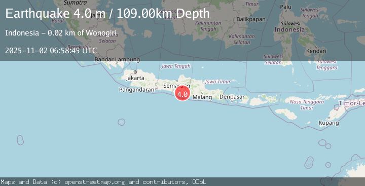 Map of JAVA, INDONESIA
