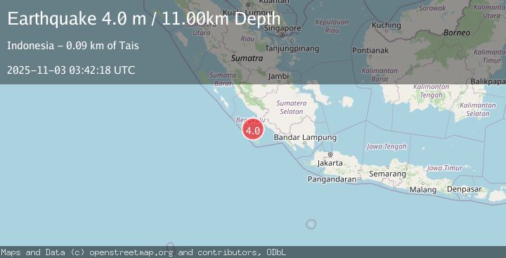 Map of SOUTHERN SUMATRA, INDONESIA