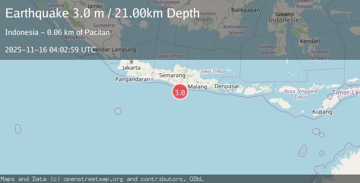 Map of JAVA, INDONESIA