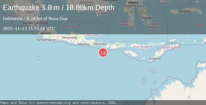Map of SOUTH OF BALI, INDONESIA