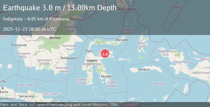 Map of SULAWESI, INDONESIA