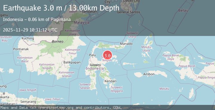 Map of SULAWESI, INDONESIA