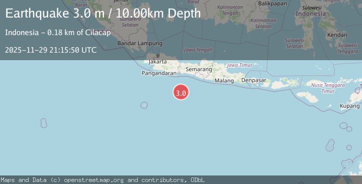 Map of SOUTH OF JAVA, INDONESIA