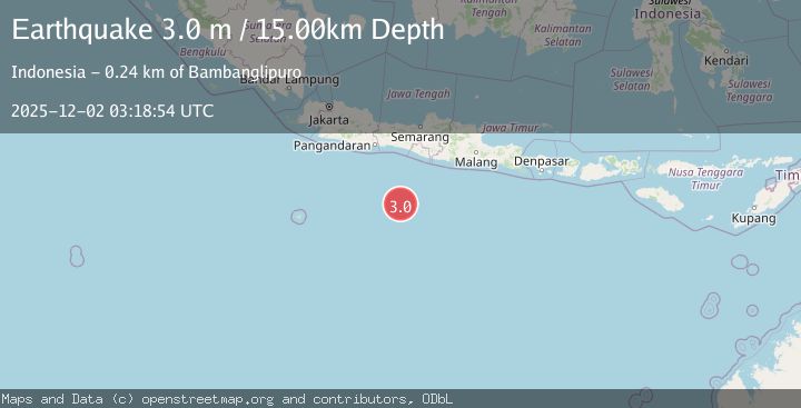 Map of SOUTH OF JAVA, INDONESIA