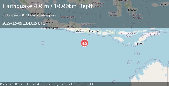 Map of SOUTH OF JAVA, INDONESIA
