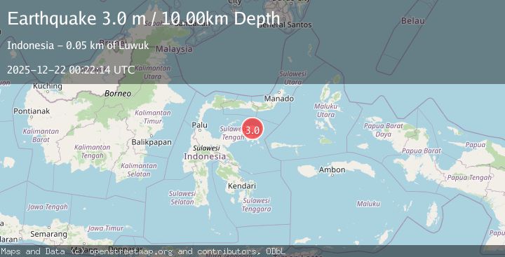 Map of SULAWESI, INDONESIA