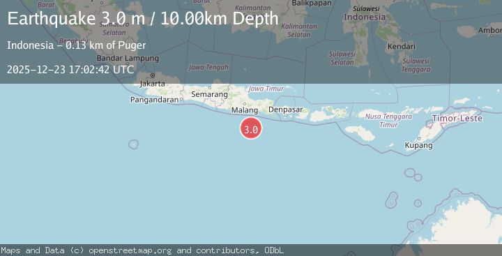 Map of SOUTH OF JAVA, INDONESIA