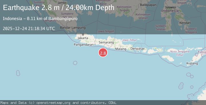 Map of JAVA, INDONESIA