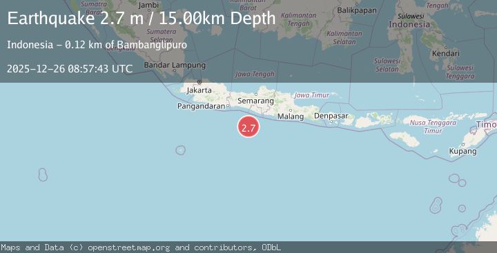 Map of JAVA, INDONESIA