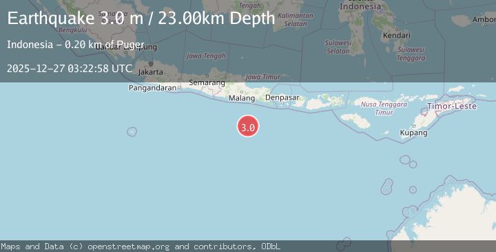 Map of SOUTH OF JAVA, INDONESIA