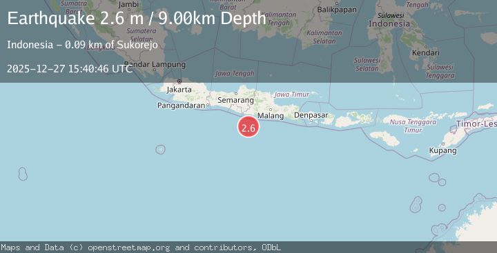 Map of SOUTH OF JAVA, INDONESIA