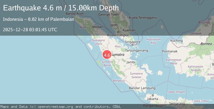 Map of SOUTHERN SUMATRA, INDONESIA