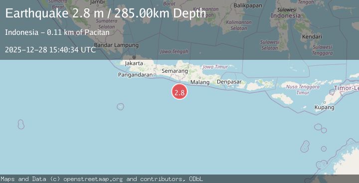 Map of SOUTH OF JAVA, INDONESIA