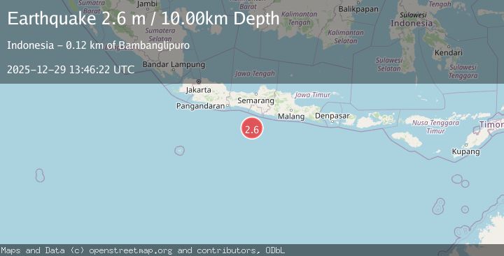 Map of SOUTH OF JAVA, INDONESIA