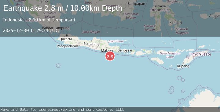 Map of SOUTH OF JAVA, INDONESIA
