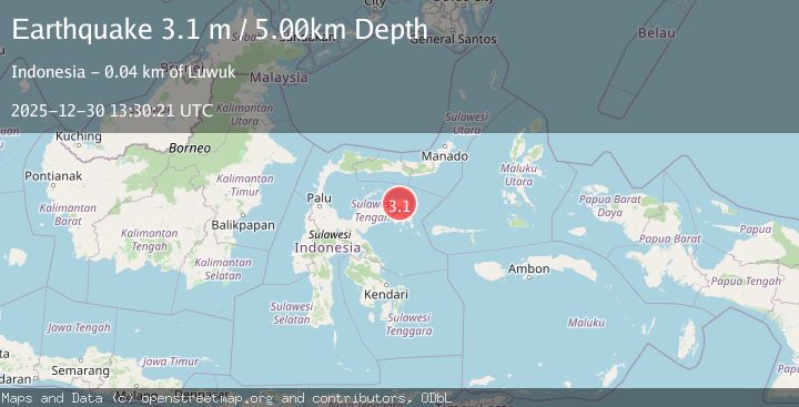 Map of SULAWESI, INDONESIA