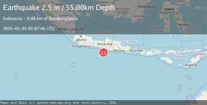 Map of JAVA, INDONESIA