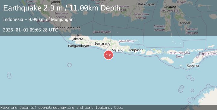 Map of SOUTH OF JAVA, INDONESIA