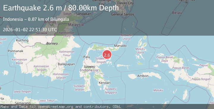 Map of SULAWESI, INDONESIA
