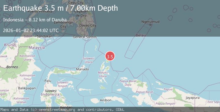 Map of NORTH OF HALMAHERA, INDONESIA