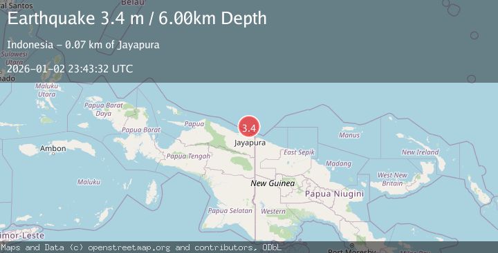 Map of PAPUA REGION, INDONESIA